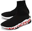 Shop Balenciaga Speed Trainer 'Graffiti - Hitam Merah' 605972W05GE1095