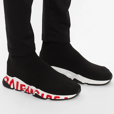 Balenciaga Speed Trainer 'Graffiti - Hitam Merah' 605972W05GE1095 Details for Balenciaga Speed Trainer 'Graffiti - Hitam Merah' 605972W05GE1095