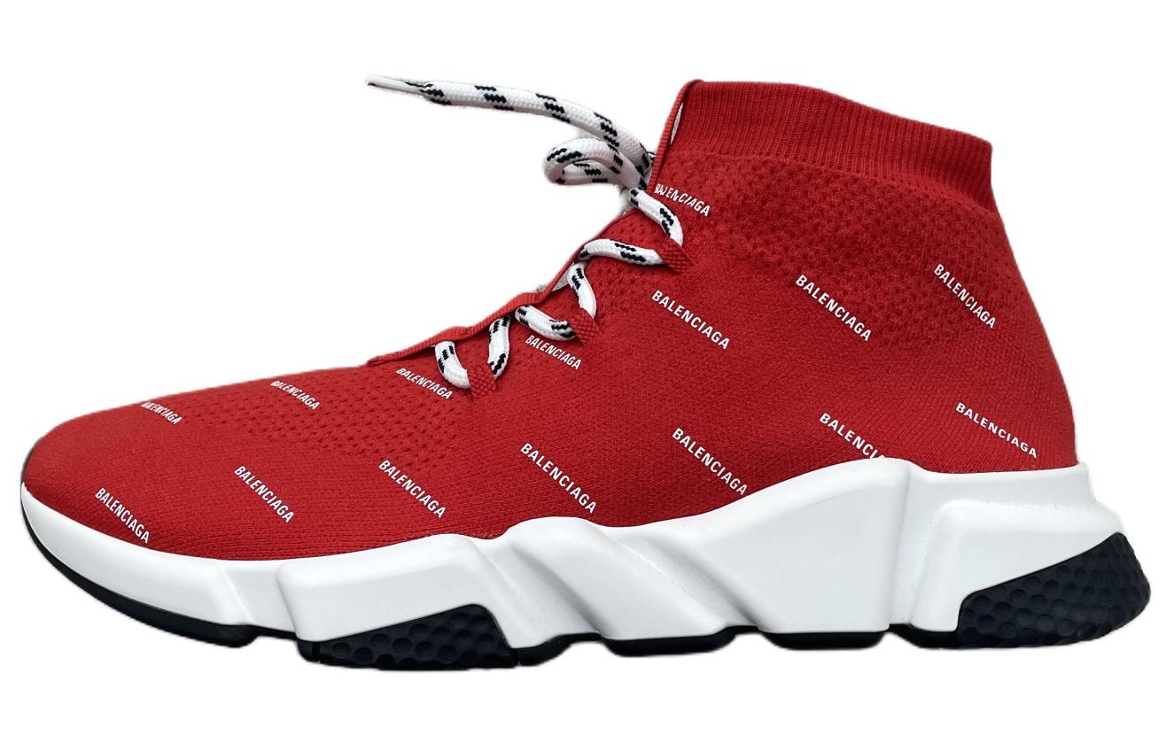 Balenciaga Speed Trainer Knit 'All Over Print - Red' 530358-W1HP1-6577