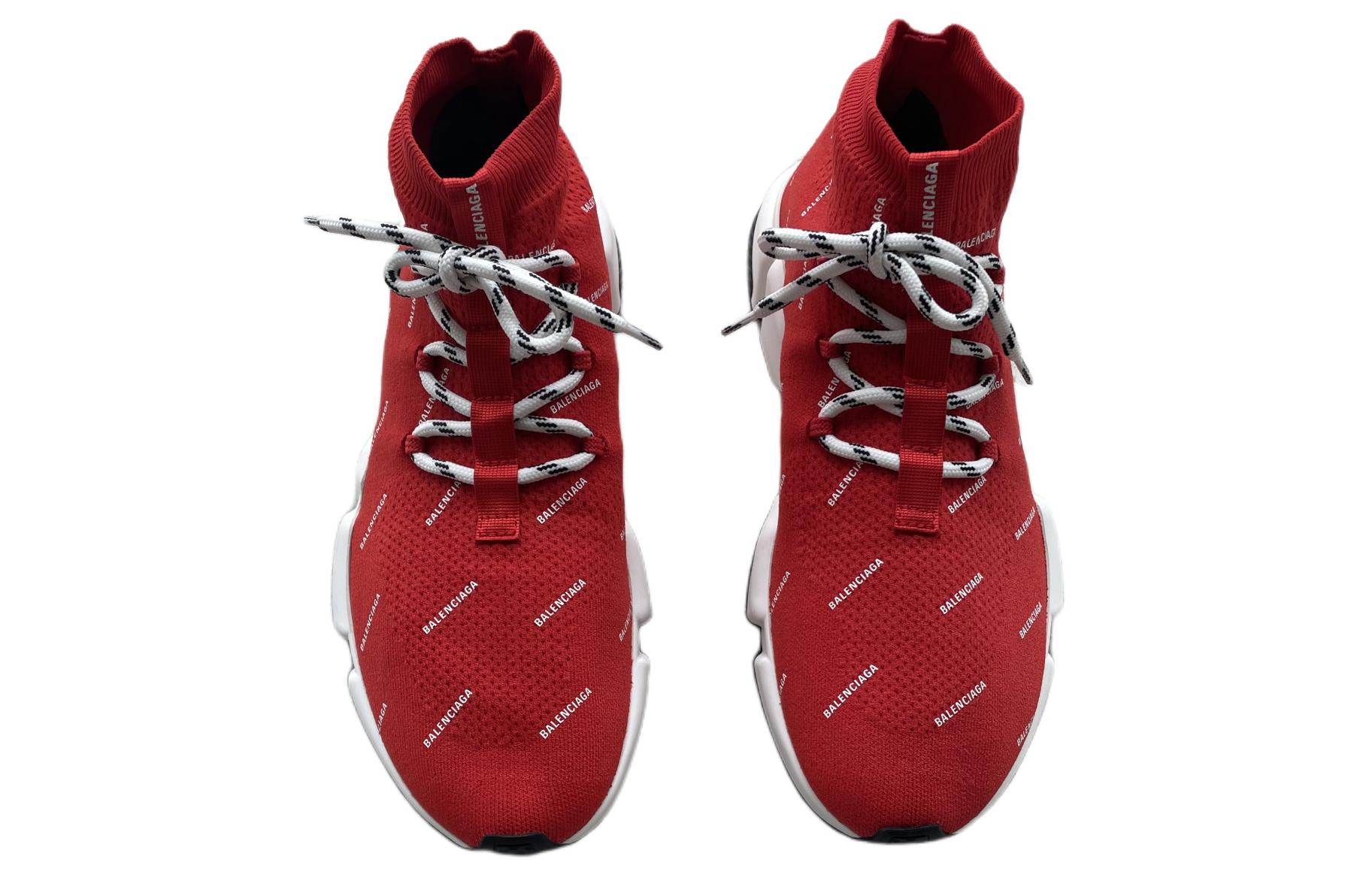 Shop Balenciaga Speed Trainer Knit 'Estampado Completo - Rojo' 530358-W1HP1-6577