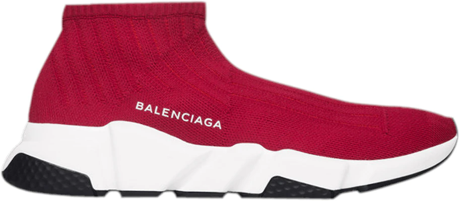 Burgundy balenciaga speed trainers hotsell