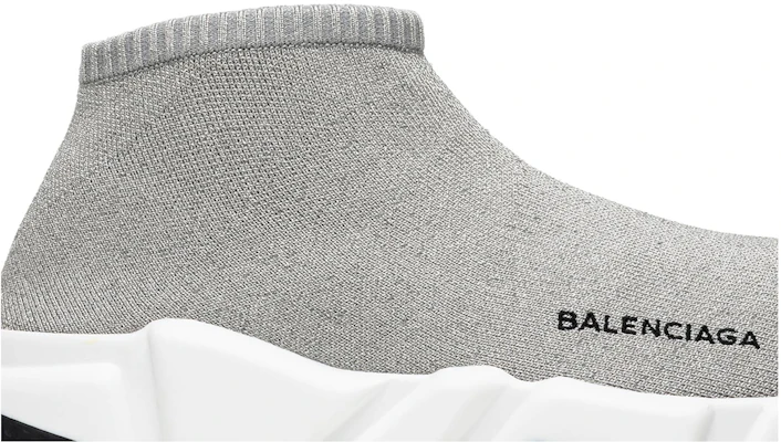 Balenciaga speed trainer low silver sales
