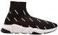 Balenciaga Speed Trainer Mid 'Logo Hitam Serata' 597551-W1712-1015