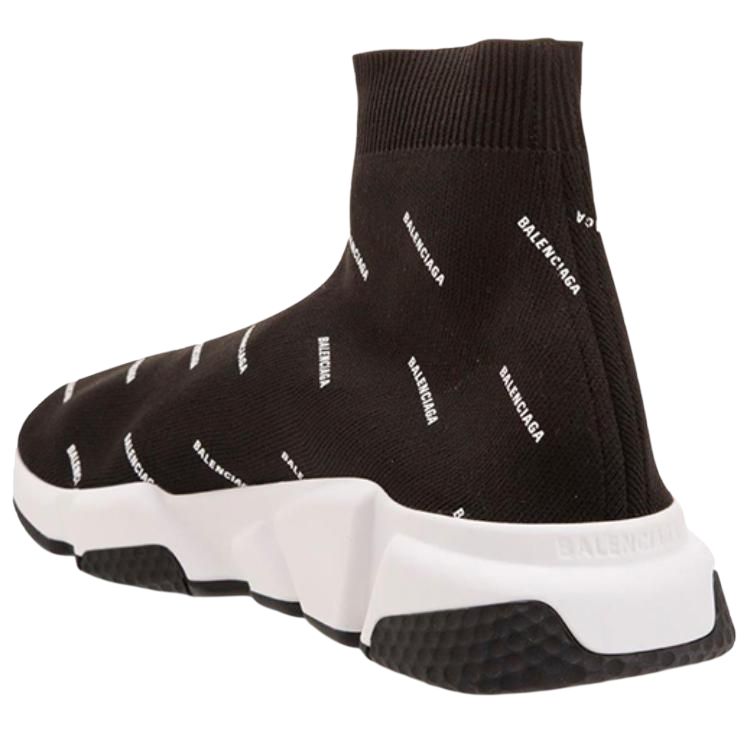 Shop 巴黎世家中筒速度運動鞋「黑色全版 logo」597551-W1712-1015