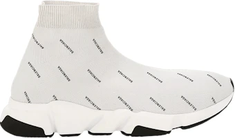 Balenciaga Speed Trainer Mid 'Allover Logo - Pearl Grey' 597551-W1712-1203 Balenciaga Speed Trainer Mid 'Allover Logo - Pearl Grey' 597551-W1712-1203