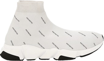 Balenciaga Speed Trainer Mid 'Allover Logo - Pearl Grey' 597551-W1712-1203 Balenciaga Speed Trainer Mid 'Allover Logo - Pearl Grey' 597551-W1712-1203