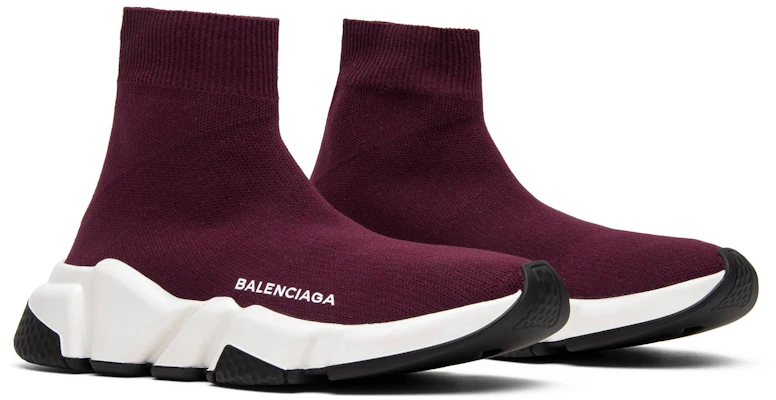 Balenciaga speed burgundy on sale