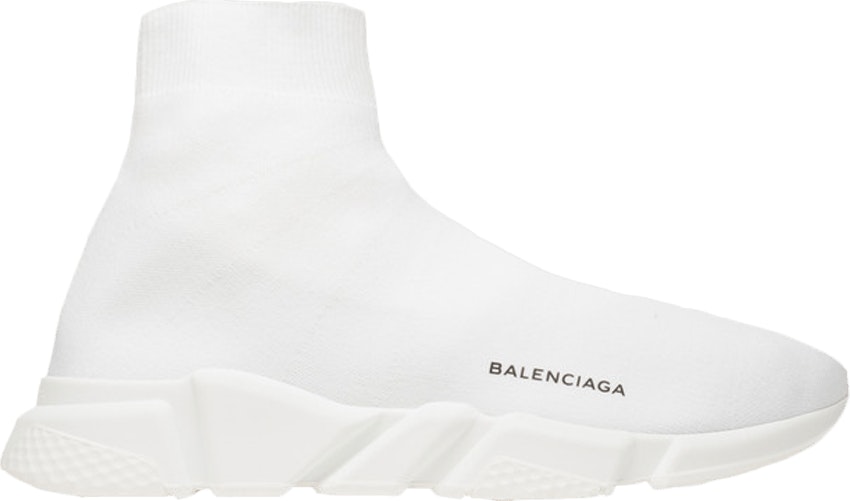 Women Balenciaga Speed Trainer Mid Triple White 454484W05G09000