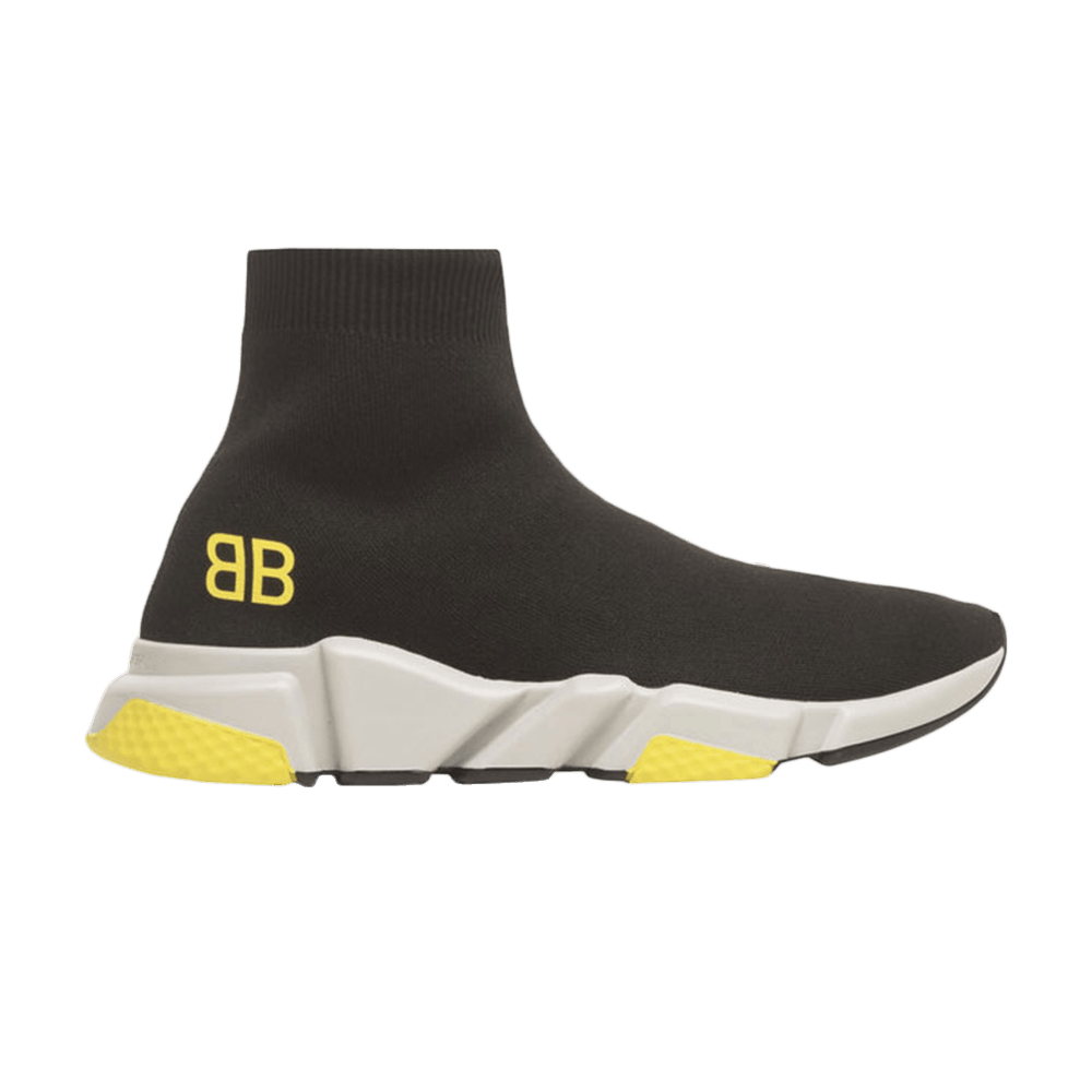 Balenciaga Speed Trainer Mid BB 'Black Yellow' 530347-W05G0-1000