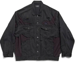 Balenciaga Spliced Logo Print Single-Breasted Loose Jacket - Unisex Black 793886TQW541071 Balenciaga Spliced Logo Print Single-Breasted Loose Jacket - Unisex Black 793886TQW541071