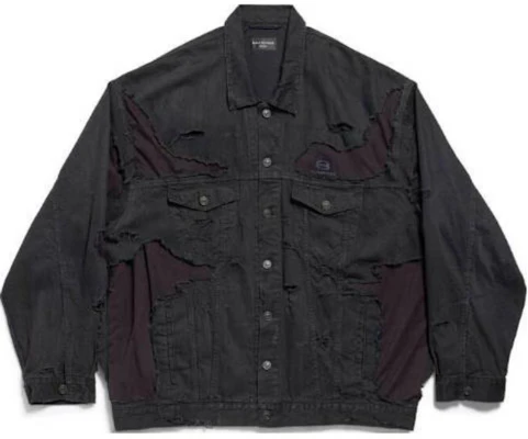 발렌시아가 스플라이스드 로고 프린트 루즈 재킷 - 유니섹스 블랙 793886TQW541071 Buy 발렌시아가 스플라이스드 로고 프린트 루즈 재킷 - 유니섹스 블랙 793886TQW541071