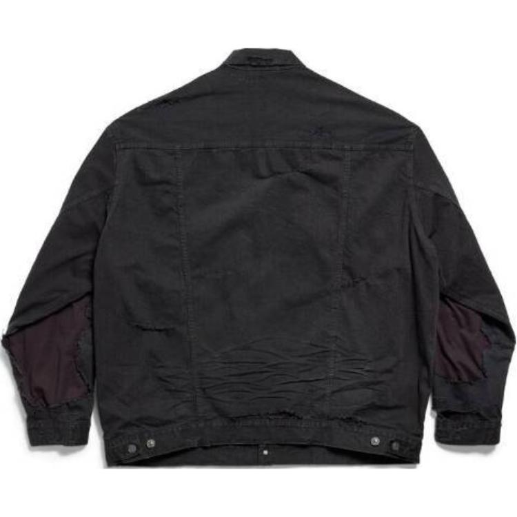 Lookbook 발렌시아가 스플라이스드 로고 프린트 루즈 재킷 - 유니섹스 블랙 793886TQW541071