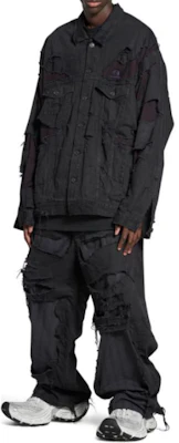 발렌시아가 스플라이스드 로고 프린트 루즈 재킷 - 유니섹스 블랙 793886TQW541071 Shop 발렌시아가 스플라이스드 로고 프린트 루즈 재킷 - 유니섹스 블랙 793886TQW541071