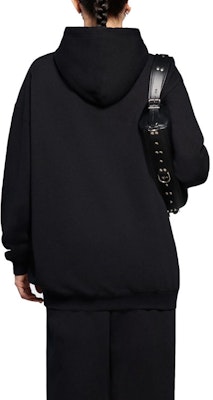 Balenciaga Sponsor Medium Fit Hoodie 'Black/Chalky White' Shop Balenciaga Sponsor Medium Fit Hoodie 'Black/Chalky White'