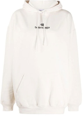 Balenciaga Sponsor Medium Fit Hoodie 'Chalky White/Black' Buy Balenciaga Sponsor Medium Fit Hoodie 'Chalky White/Black'