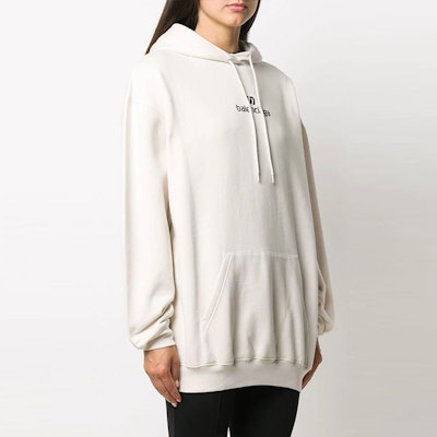 Balenciaga Sponsor Medium Fit Hoodie 'Chalky White/Black' Lookbook Balenciaga Sponsor Medium Fit Hoodie 'Chalky White/Black'
