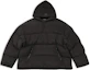 Order Balenciaga Sporty B FW22 Jaket Puffer Hitam Unisex dengan Hoodie dan Resleting. 720156-TNO45-1000