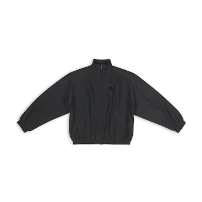 Balenciaga Sporty B FW22 Black Zip-Up High Collar Jacket Unisex Regular Fit. 706440TKO481000