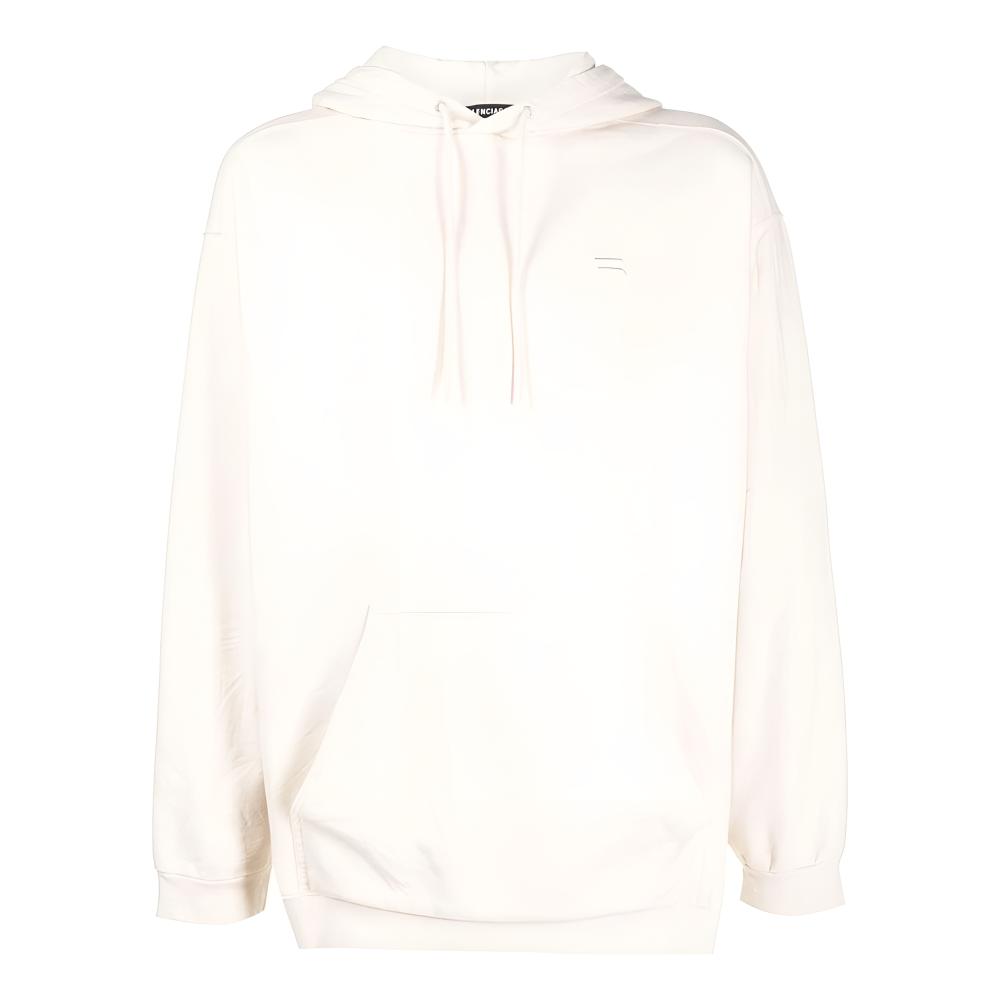 Balenciaga Sporty B Oversized Unisex White Hoodie Pullover. 600583TLVA19080