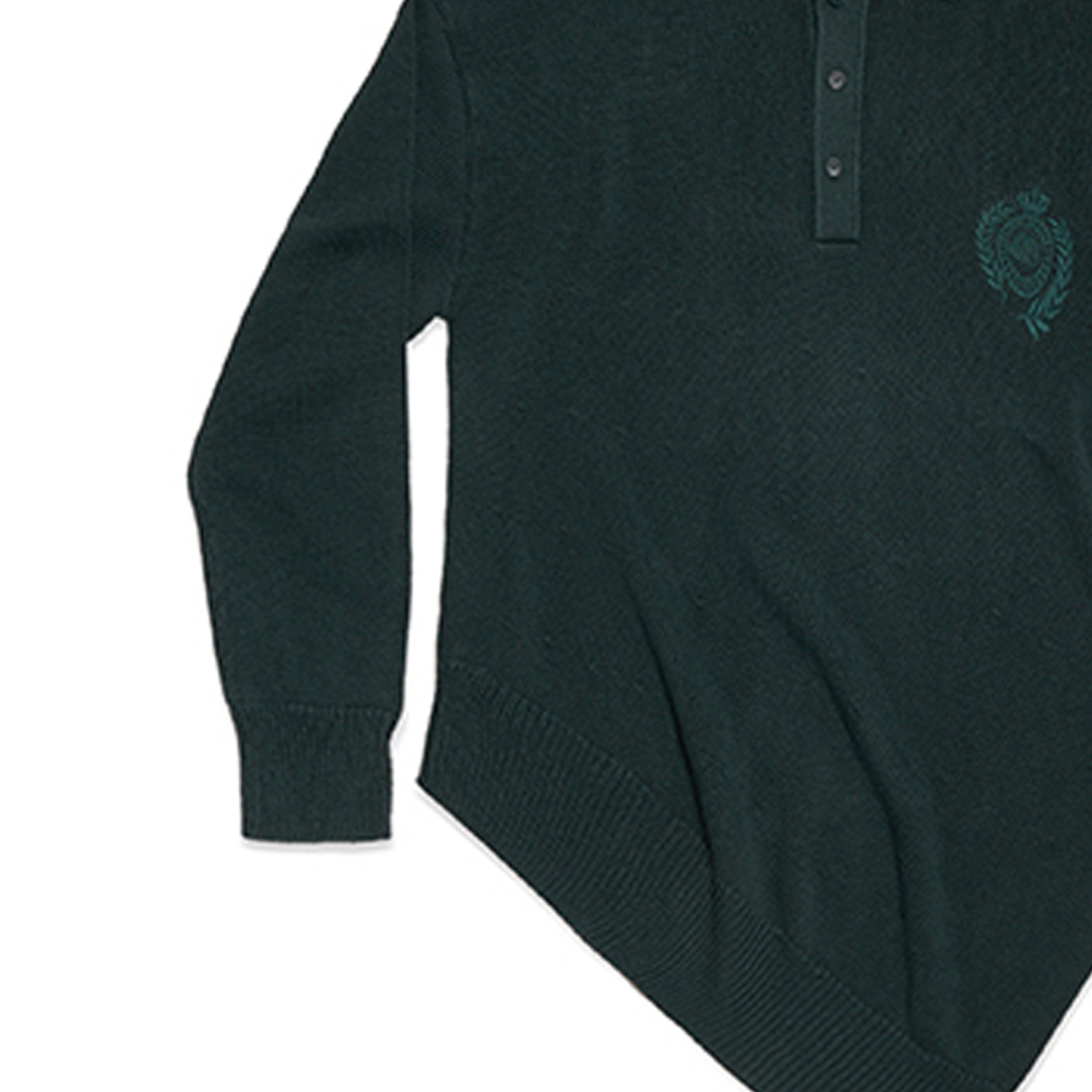 Purchase Balenciaga SS21 Polo Lengan Panjang Logo Butang Hijau Regular Fit 657407T31973004