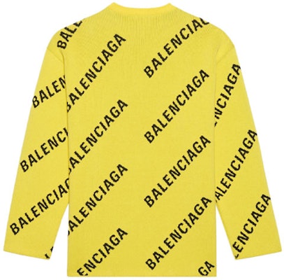 巴黎世家 SS21 全印花logo羊毛圆领毛衣 男士黄色 657401T32007440 Lookbook 巴黎世家 SS21 全印花logo羊毛圆领毛衣 男士黄色 657401T32007440