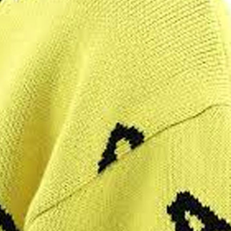 Cheap 발렌시아가 SS21 올오버 로고 울 크루넥 스웨터 맨즈 옐로우 657401T32007440