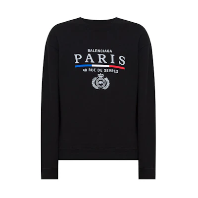 Balenciaga SS21 Black Classic Solid Color Logo Long Sleeve Sweatshirt 570807TGV491000