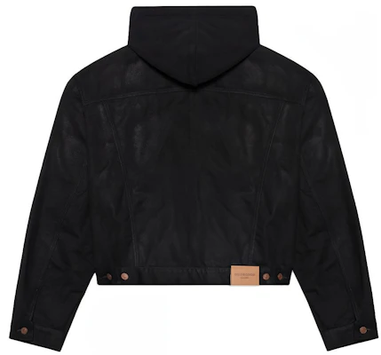 Balenciaga SS21 Black Denim Hooded Jacket 657606TJW582470 Lookbook Balenciaga SS21 Black Denim Hooded Jacket 657606TJW582470
