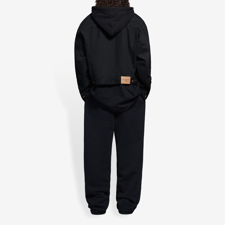 Purchase Balenciaga SS21 Black Denim Hooded Jacket 657606TJW582470
