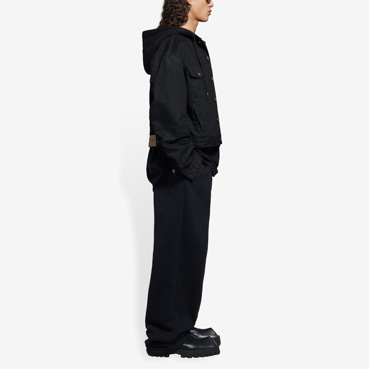Details for Balenciaga SS21 Black Denim Hooded Jacket 657606TJW582470