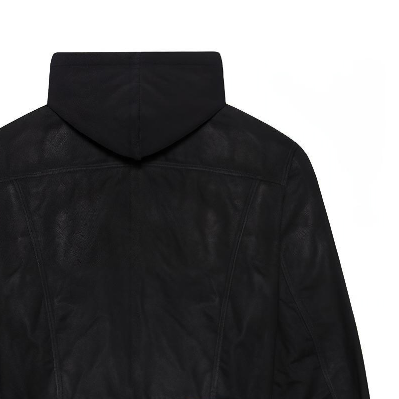 Sizing Balenciaga SS21 Black Denim Hooded Jacket 657606TJW582470