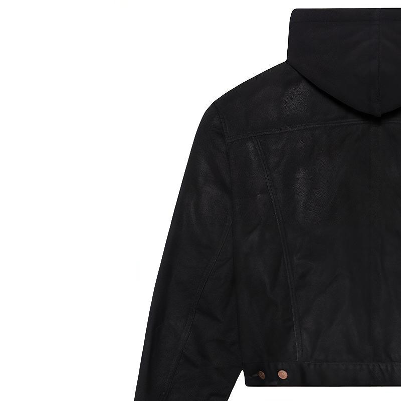 Cheap Balenciaga SS21 Black Denim Hooded Jacket 657606TJW582470