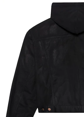 Balenciaga SS21 Black Denim Hooded Jacket 657606TJW582470 Cheap Balenciaga SS21 Black Denim Hooded Jacket 657606TJW582470
