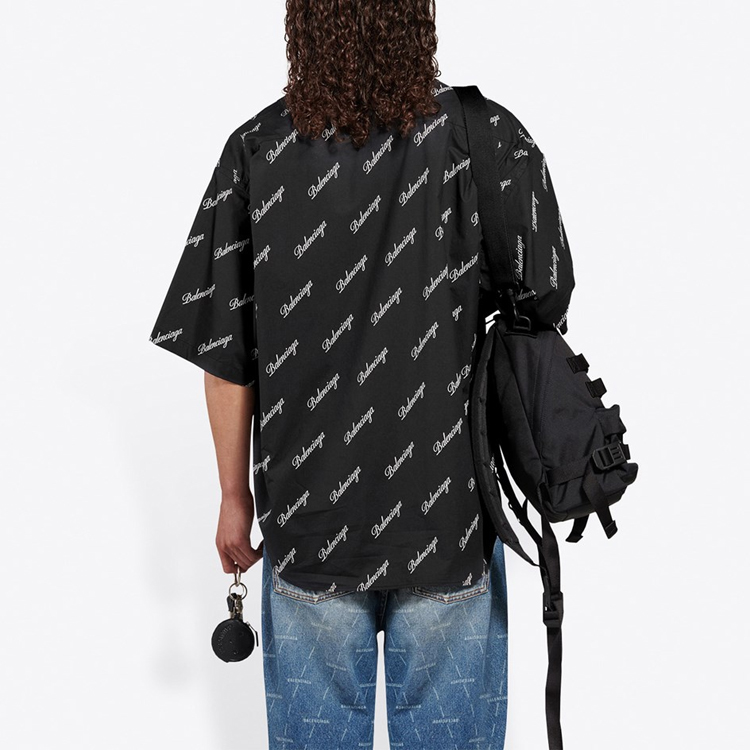 Details for 巴黎世家 SS21 黑色短袖印花標誌襯衫 647354TJLY71070