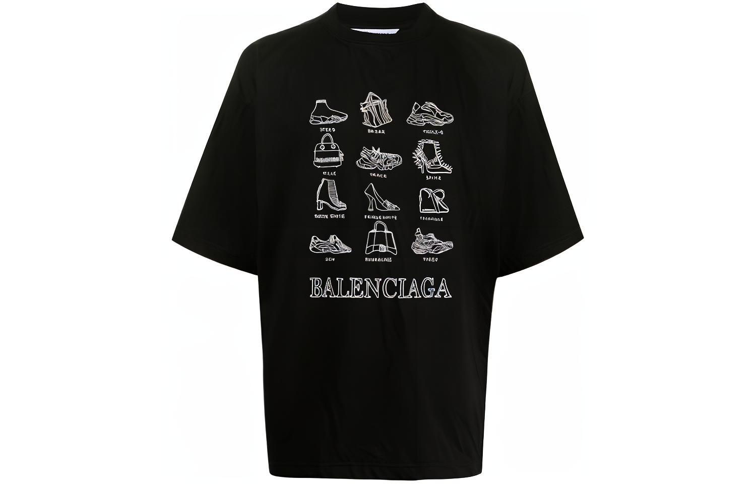 Balenciaga SS21 Black Oversized Graphic T-Shirt 641614TJV801070