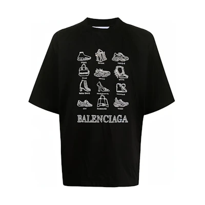 Balenciaga SS21 Black Oversized Graphic T-Shirt 641614TJV801070