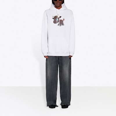 Balenciaga SS21 卡通連帽白色衛衣 男女適穿 578135TJVE69000 Shop Balenciaga SS21 卡通連帽白色衛衣 男女適穿 578135TJVE69000