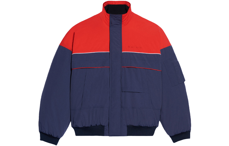 Balenciaga SS21 Colorblock Long-Sleeve Jacket Blue 647640TJO144030