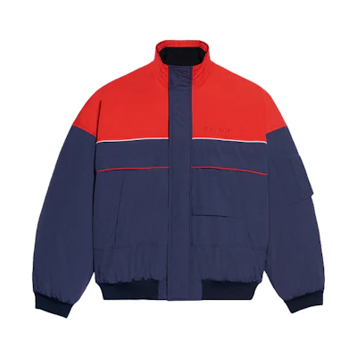 Balenciaga SS21 Colorblock Long-Sleeve Jacket Blue 647640TJO144030