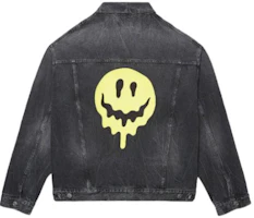 Balenciaga SS21 Drip Peace Oversized Denim Jacket Unisex Black 657607TBP471090 Balenciaga SS21 Drip Peace Oversized Denim Jacket Unisex Black 657607TBP471090