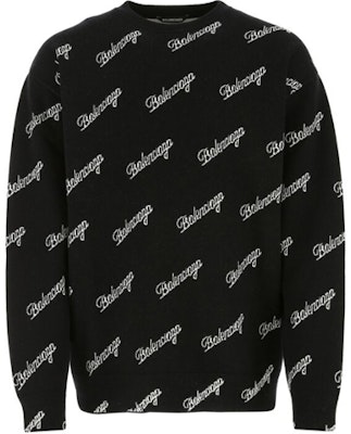 巴伦西亚卡SS21刺绣logo印花宽松版男士黑色毛衣。 646493T41121070 Buy 巴伦西亚卡SS21刺绣logo印花宽松版男士黑色毛衣。 646493T41121070