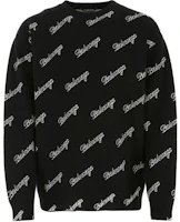 Order Balenciaga SS21 Embroidered Logo Print Oversized Black Sweater for Men. 646493T41121070