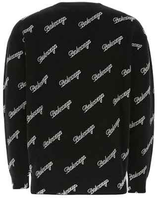 巴伦西亚卡SS21刺绣logo印花宽松版男士黑色毛衣。 646493T41121070 Lookbook 巴伦西亚卡SS21刺绣logo印花宽松版男士黑色毛衣。 646493T41121070