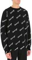 Purchase Balenciaga SS21 Embroidered Logo Print Oversized Black Sweater for Men. 646493T41121070