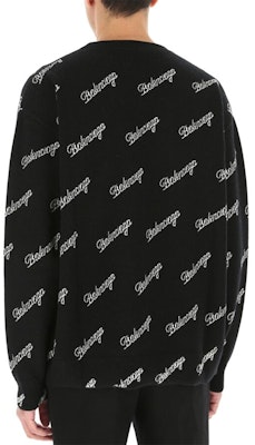 巴伦西亚卡SS21刺绣logo印花宽松版男士黑色毛衣。 646493T41121070 Details for 巴伦西亚卡SS21刺绣logo印花宽松版男士黑色毛衣。 646493T41121070