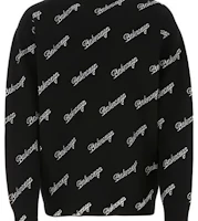 Sizing Balenciaga SS21 Embroidered Logo Print Oversized Black Sweater for Men. 646493T41121070