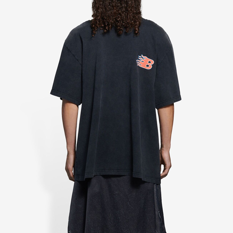 Balenciaga SS21 Flame Vintage Black Short Sleeve T-Shirt . 656978TKV701076 圖 6