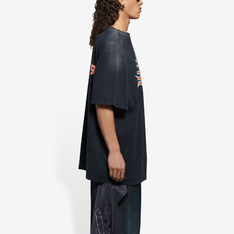 Balenciaga SS21 Flame Vintage Black Short Sleeve T-Shirt . 656978TKV701076 圖 7