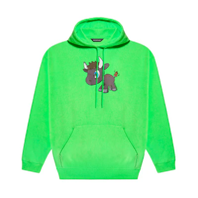 Balenciaga SS21 Green Cartoon Print Calf Hoodie Unisex 600583TJVE63302