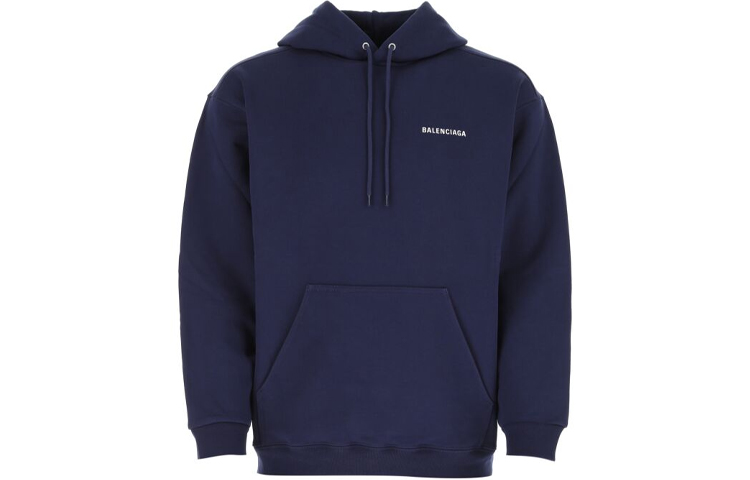 Balenciaga SS21 Letter Print Classic Pullover Hoodie Blue - 600583TIV843967
